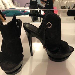 Jessica Simpson Cat Black Suede Platform Heels 5.5